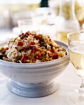 Smoked-sausage and okra dirty rice