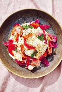 Smoked sockeye salmon with celery root and grainy Dijon