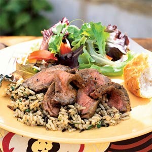 Smoked strip steaks