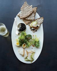 Smoked sturgeon with caviar and everything bagel crumbs