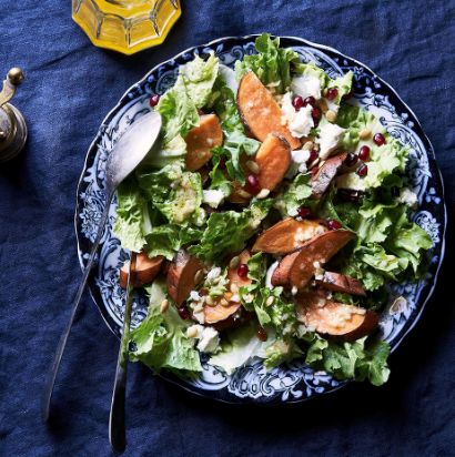 Smoked sweet potato & escarole salad