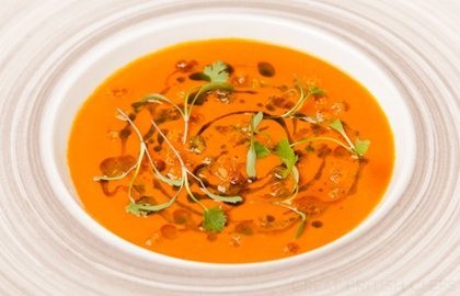 Smoked tomato and coriander soup