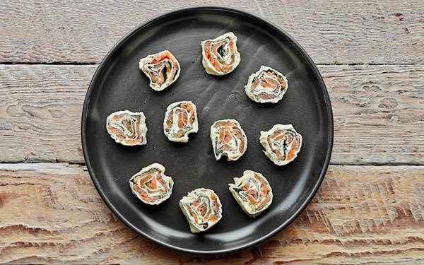 Smoked trout & Persian fetta rolls