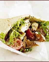 Smoked trout and bacon pitas