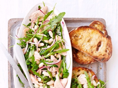 Smoked trout and cannellini bean salad