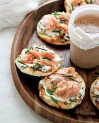 Smoked trout and caper cream cheese toasts