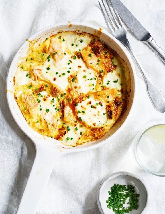 Smoked trout and Gruyère omelette