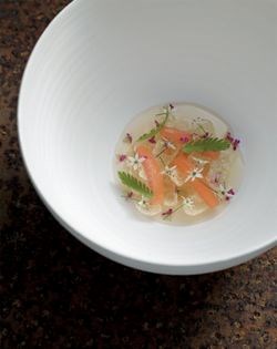 Smoked trout broth