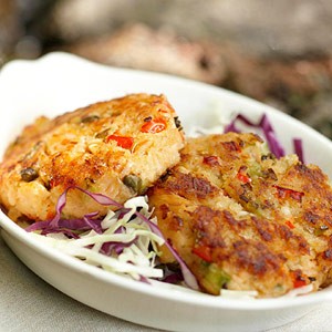 Smoked trout cakes