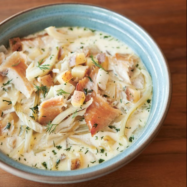 Smoked trout chowder