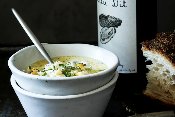 Smoked trout chowder