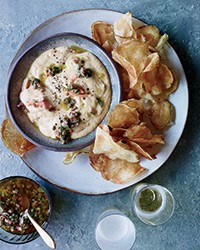 Smoked trout dip with sweet onion vinaigrette