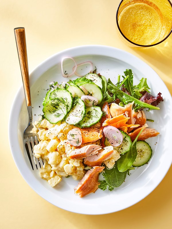 Smoked trout potato salad