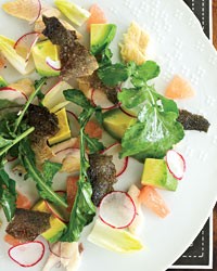 Smoked trout salad with avocado and grapefruit
