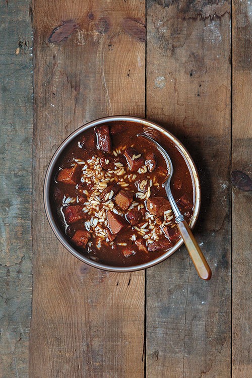 Smoked turkey and andouille gumbo
