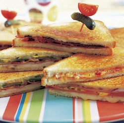 Smoked turkey and chutney grilled cheese sandwiches