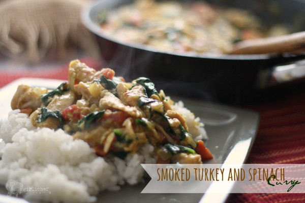Smoked turkey and spinach curry 