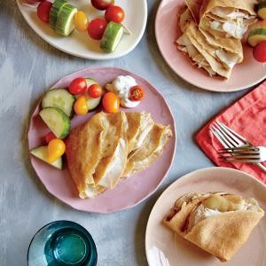 Smoked turkey and Swiss crepes