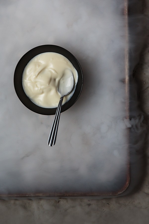 Smoked yogurt with miso