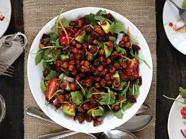 Smokehouse chickpeas 'n' greens salad from 'Salad Samurai' (Bake the Book)