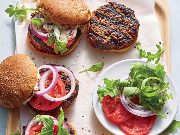 Smokey caramelized onion burgers