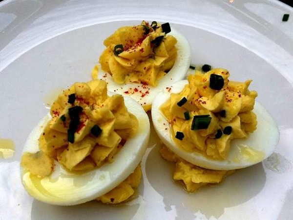 Smokey deviled eggs