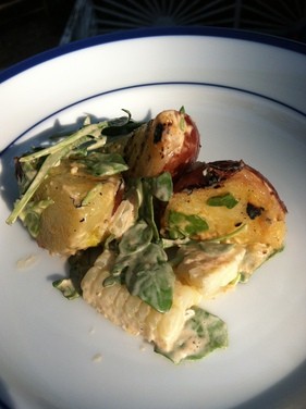 Smokey grilled potato and corn salad