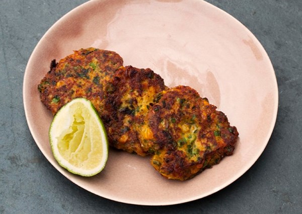 Smokey sweetcorn and tofu fritters