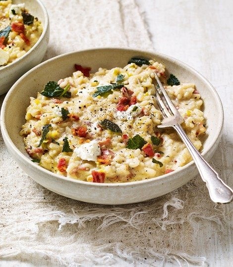 Smoky bacon & leek risotto