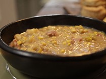 Smoky bacon, sweetcorn and potato soup