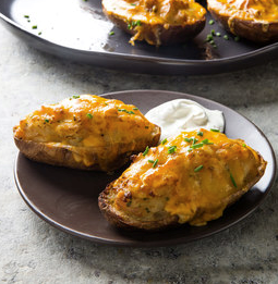 Smoky baked stuffed potatoes