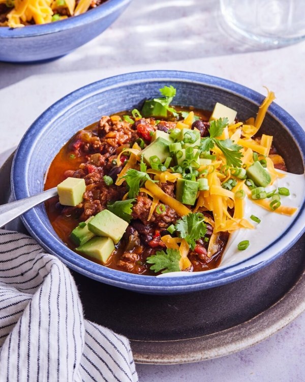 Smoky beef and black bean chili
