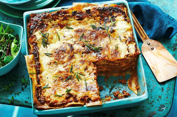 Smoky beef ragout and pumpkin lasagne