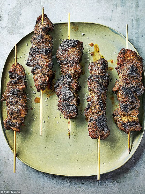 Smoky beef skewers