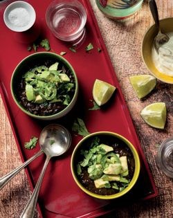 Smoky black bean and huitlacoche soup [Sebastian Carosi]