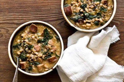 Smoky black-eyed pea and sausage soup