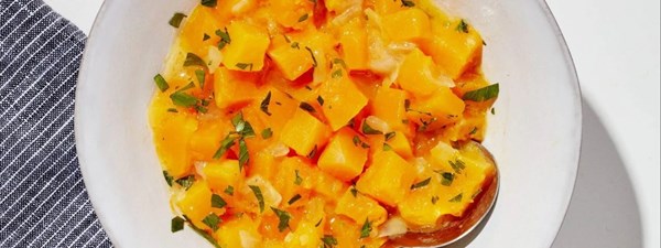 Smoky braised winter squash soup