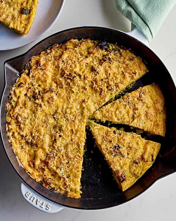 Smoky Brussels sprouts frittata