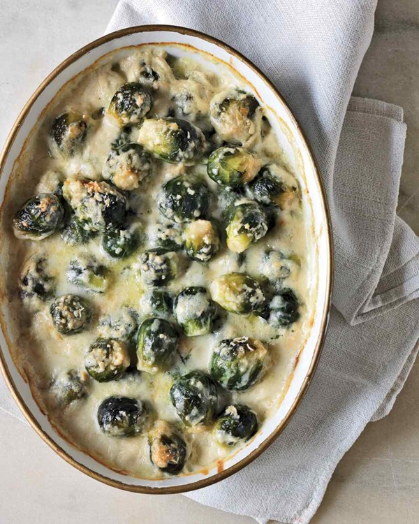 Smoky Brussels sprouts gratin