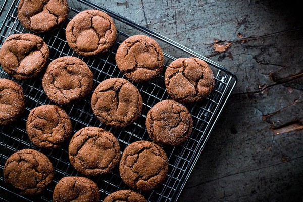 Smoky cardamom ginger-molasses cookies