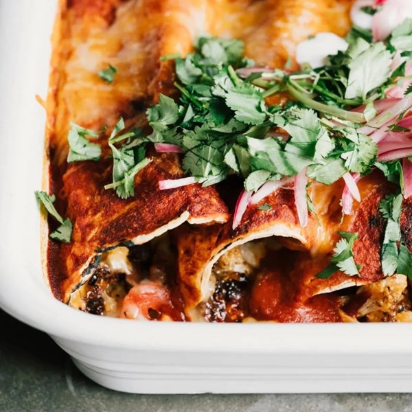Smoky cauliflower enchiladas