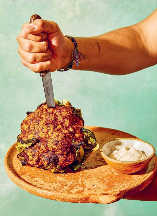 Smoky cauliflower with pipián blanco