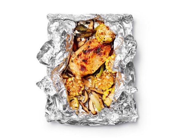 Smoky chicken and corn with honey butter