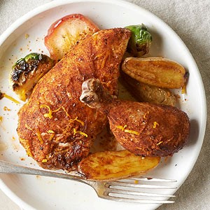 Smoky chicken with fingerling potatoes