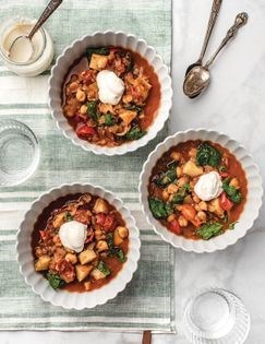 Smoky chickpea stew with cherry tomatoes & kale