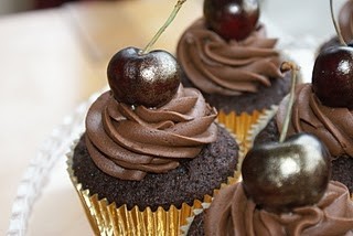 Smoky choc cherry cupcakes