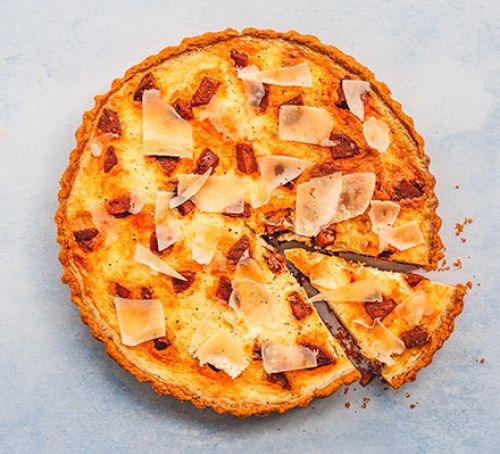 Smoky chorizo & Manchego quiche