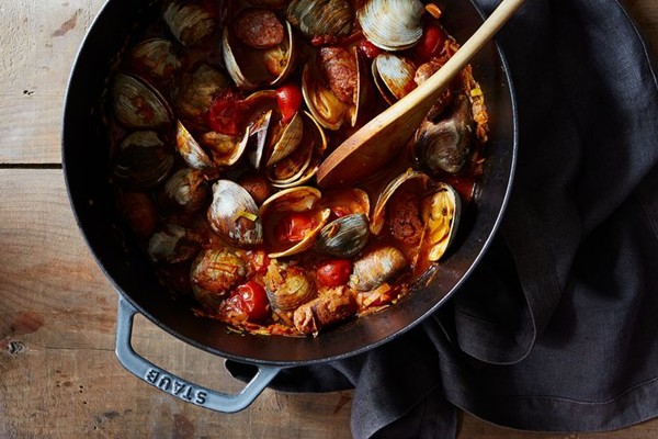 Smoky clams for two