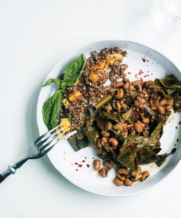 Smoky collards and black-eyed peas