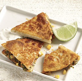 Smoky corn quesadillas
